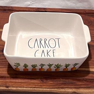 Rae Dunn CARROT CAKE Baking/Serving Dish White